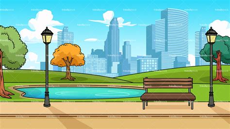 Modern City Park Background Cartoon Clipart Vector - FriendlyStock