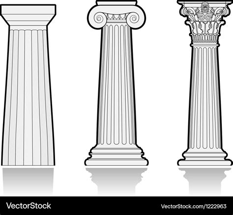 Stylized greek columns Royalty Free Vector Image