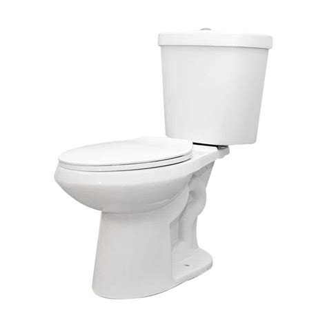 Glacier Bay 12 in. Rough In 2-Piece 1.1 GPF/1.6 GPF Dual Flush Elongated Toilet in White Seat ...