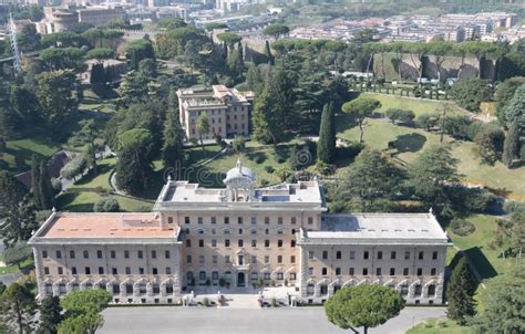 Aerial View of Vatican Gardens from St Peter Basilica Stock Image - Image of park, building ...