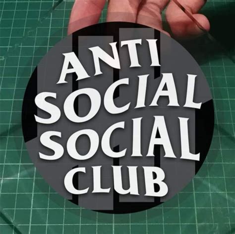 ANTI SOCIAL SOCIAL CLUB . Removable Static Cling Car Windscreen Car ...