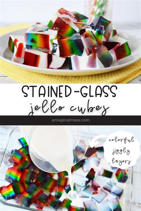 Stained-glass Jello cubes | Recipe | Stain glass jello, Yummy food ...