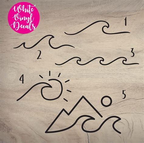 Wave Mountain Simple Outline Tattoo Decal Sticker - Etsy