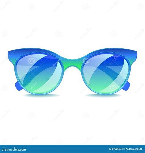 Blue Sunglasses Isolated on White Vector Stock Vector - Illustration of ...