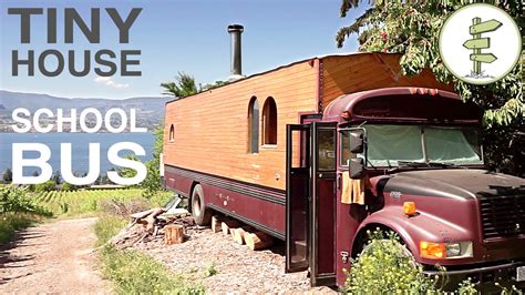 School Bus Converted into Full Time Tiny House - Amazing custom RV! - YouTube