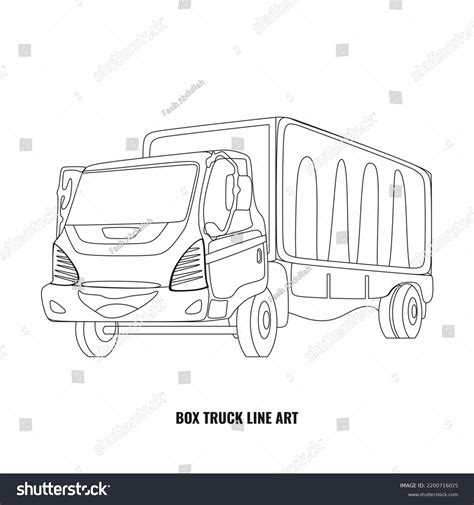 Cute Box Truck Outline Vector Funny Stock Vector (Royalty Free ...