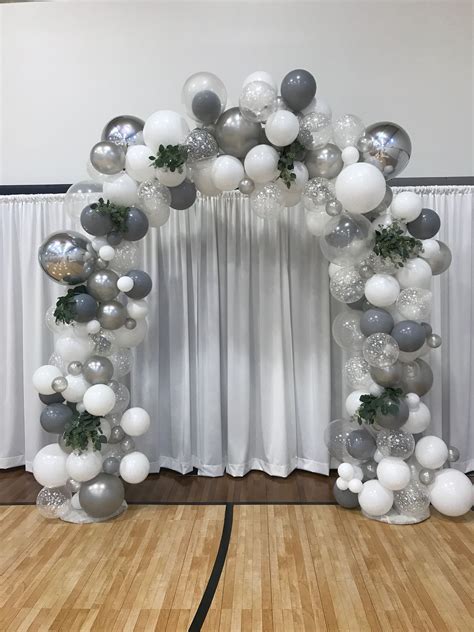 Organic balloon arch. #balloonarch Organic balloon arch. | 25th anniversary decorations, Silver ...