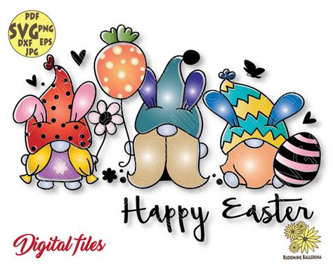 Happy Easter Gnomes Png File Easter Png Gnome Svg Gnomes | Etsy