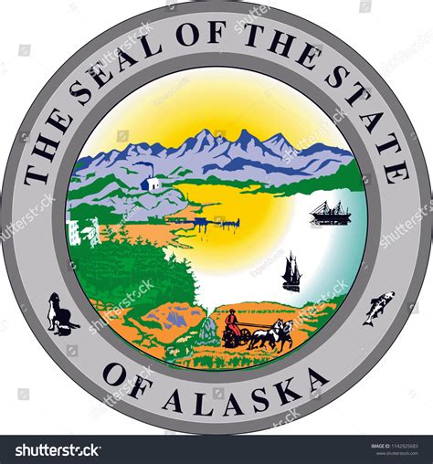 Alaska State Flag Seal Love Heart: vector de stock (libre de regalías ...