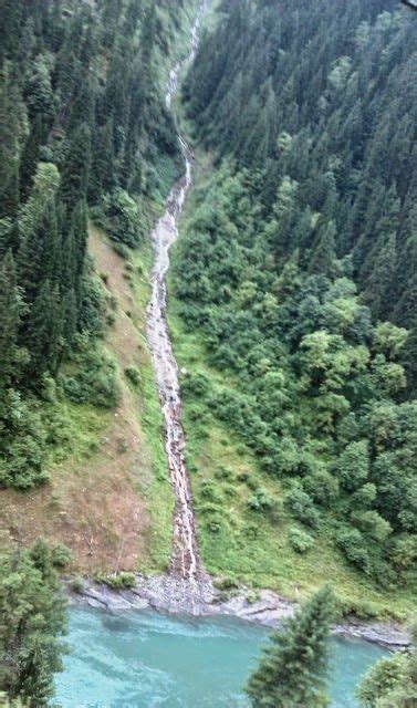 A waterfall near Kel, Neelum Valley, Azad Kashmir, a beautiful valley with number of waterfalls ...