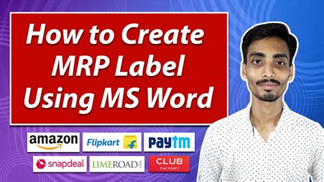 How To Create MRP Label Using MS Word | Ecommerce Ideas - YouTube