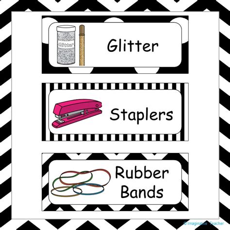 Classroom Labels Black & White: 123 Labels in 2 sizes plus editable ...