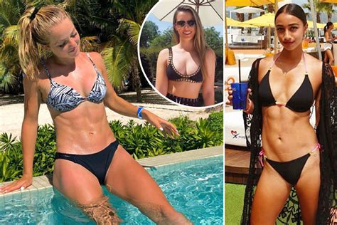 Britain’s female tennis stars show off beach bods in bikinis as they prove to be a smash hit on ...