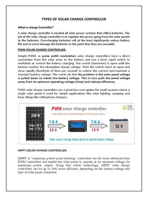 Types of Solar Charge Controller | PDF | Battery Charger | Solar Panel