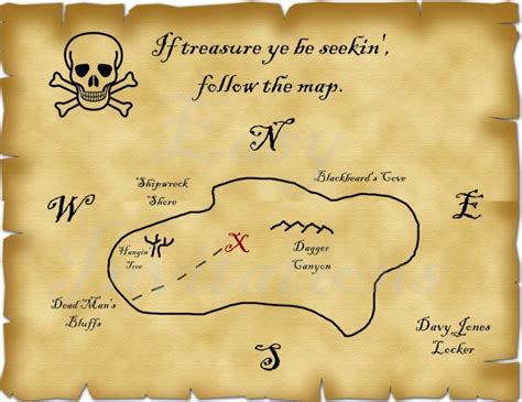 Blank Treasure Map Printable | Printable Maps intended for Blank Pirate ...