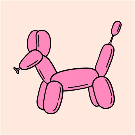 Pink Cartoon Balloon Dog 25681720 Vector Art at Vecteezy