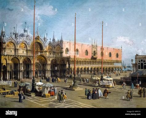 Canaletto painting. St Mark's Square, Venice (Piazza San Marco, Venezia ...