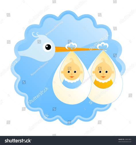 Stork Twins Stock Vector (Royalty Free) 33891802 | Shutterstock