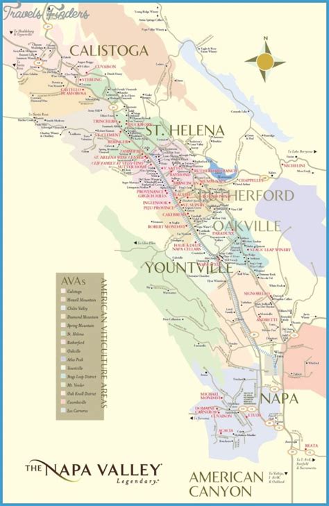 Napa Valley Map - TravelsFinders.Com