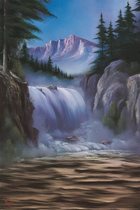 Bob Ross Spectacular Waterfall Art Print Painting Mural Poster 36x54 inch | eBay