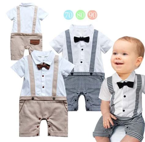 Free Shipping 3pcs/lot Infant Toddler Baby Boy's Formal Wear Tuxedo Rompers-in Rompers from ...