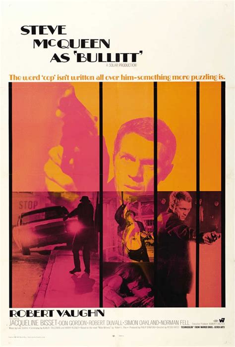 Bullitt Vintage Movie Poster Print on Stretched Canvas | Steve McQueen