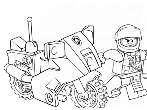 Lego Policía y moto Policía para colorear, imprimir e dibujar ...