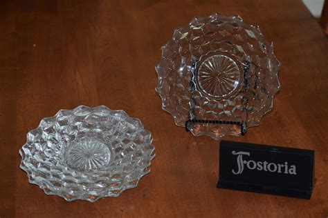 1 Vintage Glass 7 Plates, Appetizer ~ Cheese Plates ~ FOSTORIA, circa ...