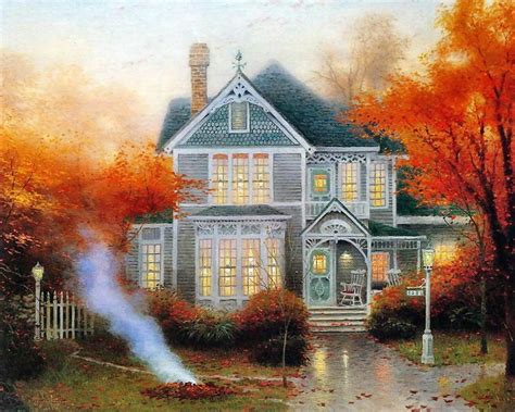 Pix For > Thomas Kinkade Autumn | Thomas Kinkade | Pinterest | Autumn, Paintings and Wallpaper