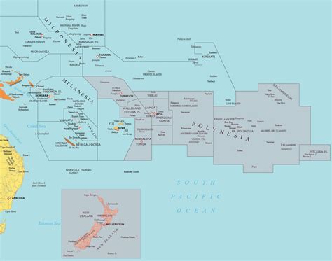 Polynesia Map - Political and Physical Map - GIS Geography