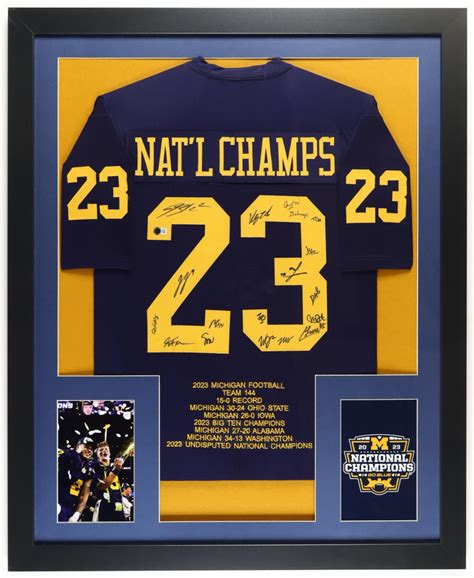 2023 National Champions Michigan Wolverines Custom Framed Team Stats ...