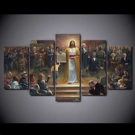 Jesus Christ Returns To Earth Religion – 5 Panel Canvas Art Wall Decor ...