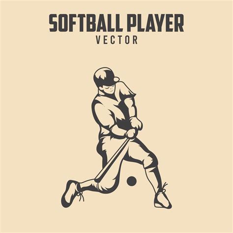 Softball Player black illustration vector 38511652 Vector Art at Vecteezy