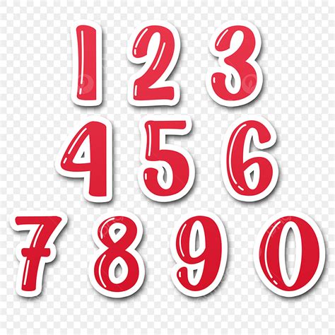 Numbers 1-10 Clipart Hd PNG, Red 3d 1 To 10 Set Of Numbers Free Png Psd ...