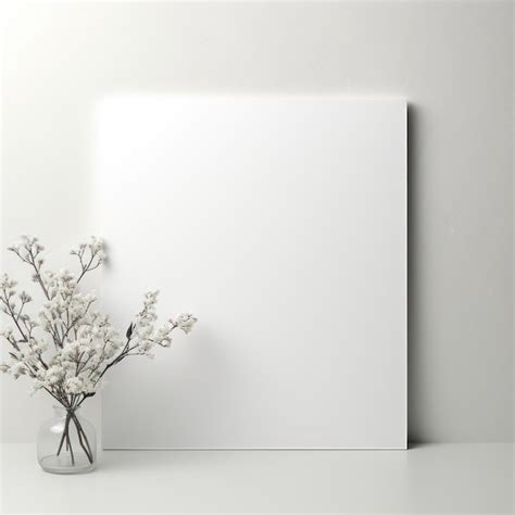 Premium AI Image | blank paper for mockup design with floral decoration