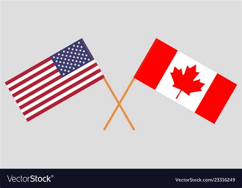 Flags of usa and canada Royalty Free Vector Image