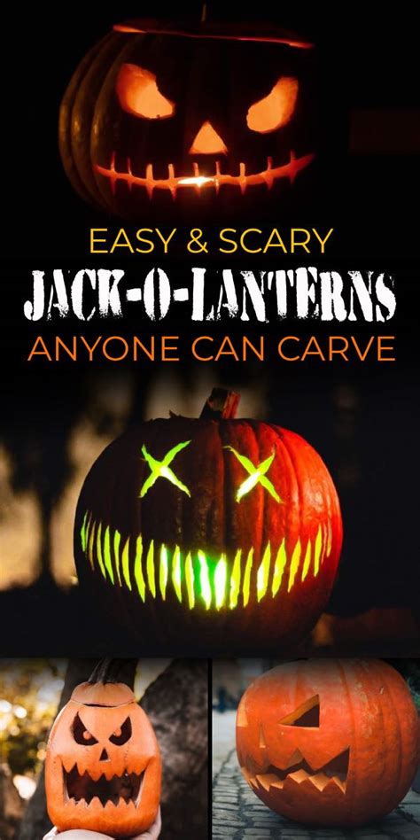 Easy & Scary Jack-O-Lantern Faces Anyone Can Carve! • The Budget Decorator