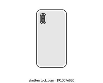 Illustration Back Smartphone Stock Vector (Royalty Free) 1913076820 ...