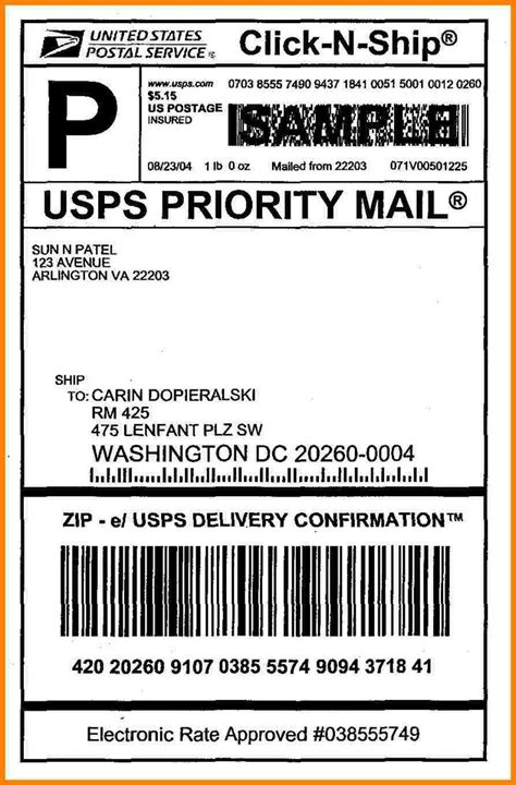 Usps Shipping Labels Printable Size