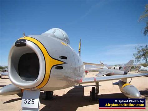 U.S. Air Force F-86 Sabre jet fighter, history, specifications, surviving aircraft, and photographs