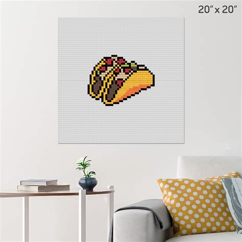 Taco Pixel Art Wall Poster - Build Your Own with Bricks! - BRIK