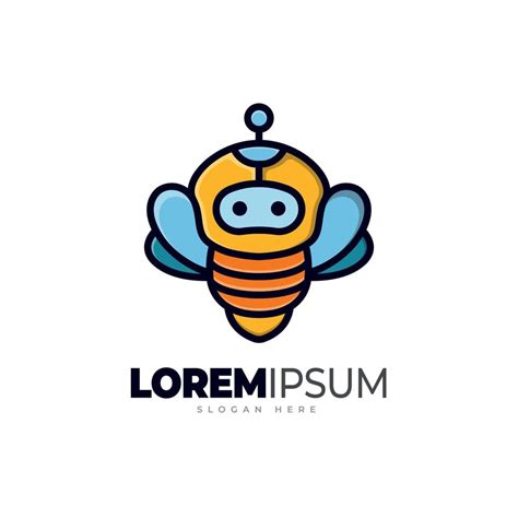 Bee bot logo template. Robotics logo. Combined the bee and robot icon concept 14863595 Vector ...