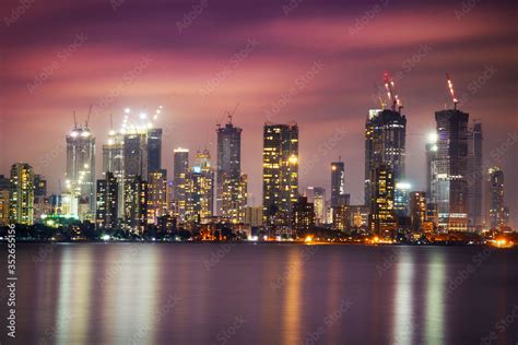 Mumbai skyline at night Stock Photo | Adobe Stock