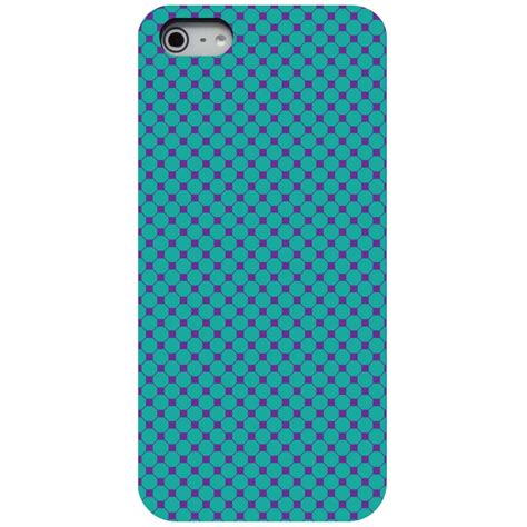 CUSTOM Black Hard Plastic Snap-On Case for Apple iPhone 5 / 5S / SE - Teal Purple Checkered ...