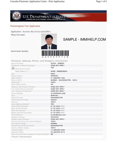 How To Fill Ds 160 Form For B1/b2 Visa - Applicationforms.net