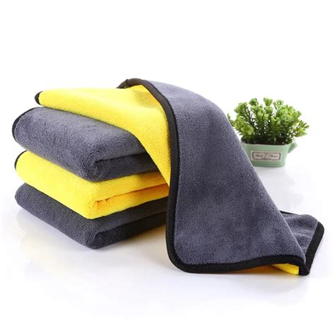 Microfiber Car Care Wax Polishing Detailing Towels Car Washing Drying Towel Super Thick Plush ...