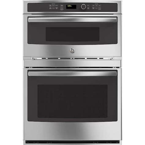 GE 30 in. Double Electric Wall Oven with Built-In Microwave in ...