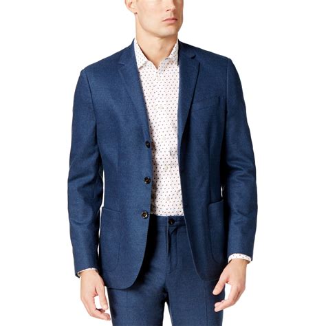 Michael Kors Mens Stretch Flannel Three Button Blazer Jacket, Blue, 42 Regular - Walmart.com