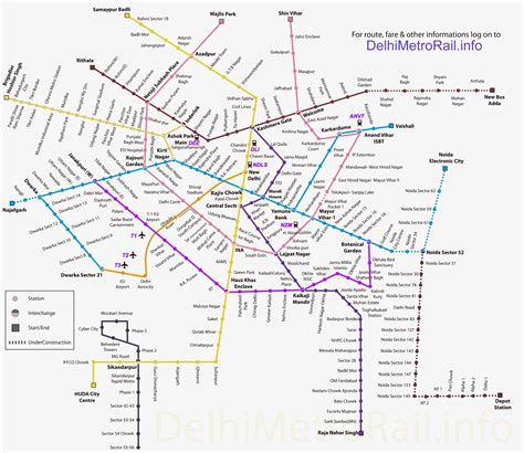 Delhi Metro Train Route Map