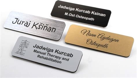 Personalised Premium Name Badge Staff ID Tag Custom Bespoke Engraved with Pin: Amazon.co.uk ...